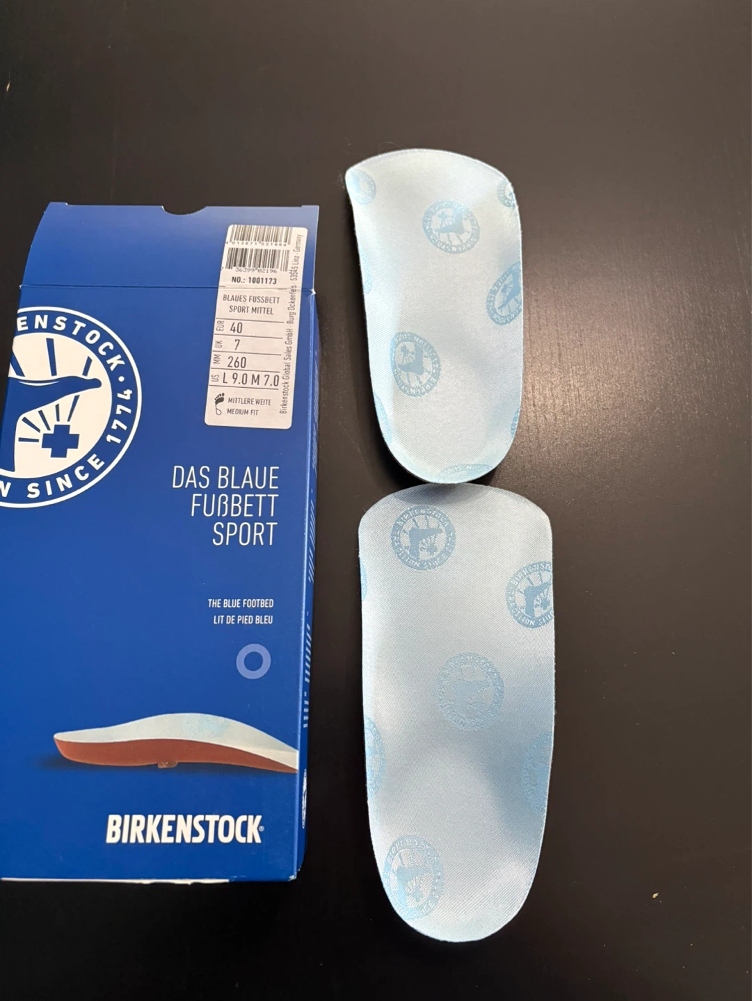 Birkenstock Blue Footbed Sport Insoles Size 40