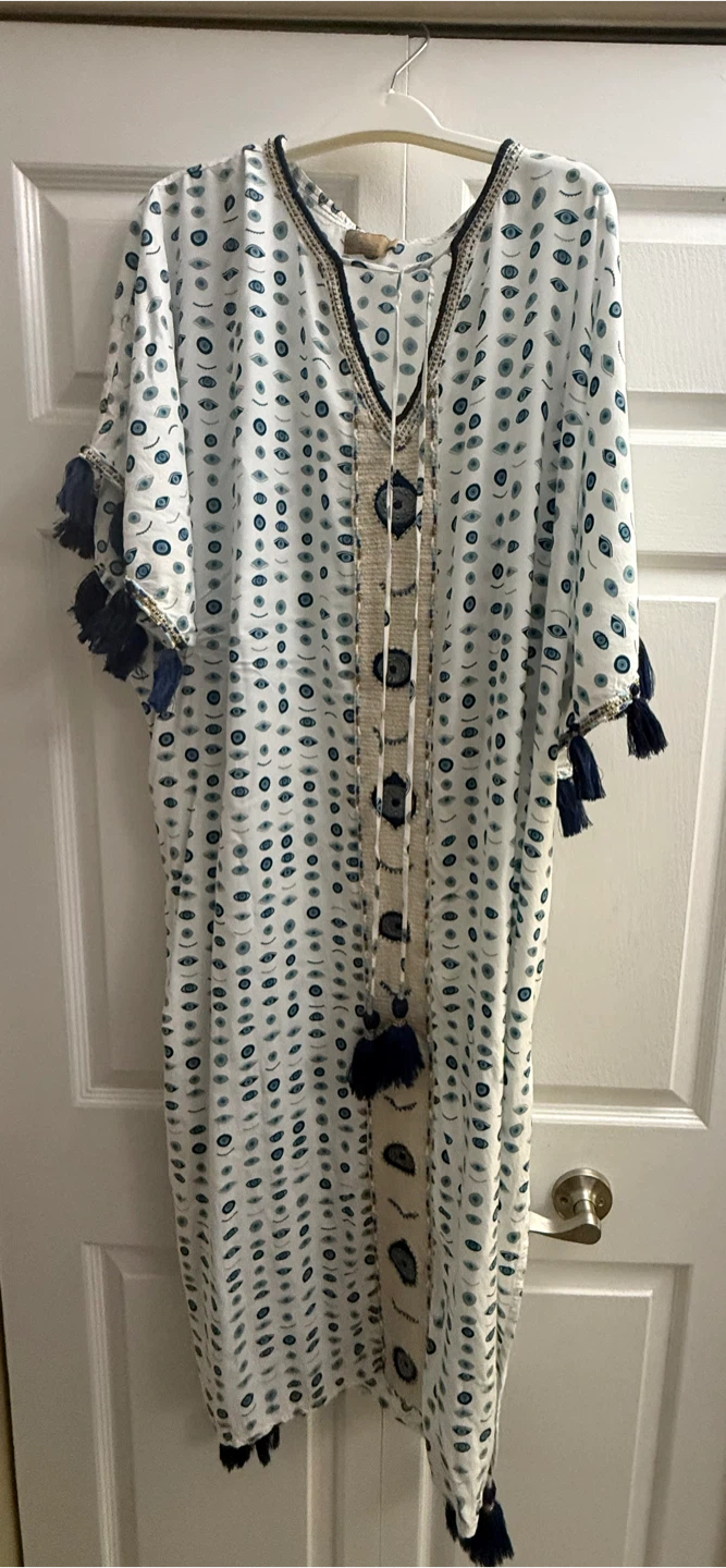 Skemo Kaftan Maxi Dress with Tassels