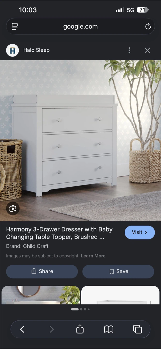 Forever Eclectic 3-Drawer Dresser with Changing Table Kit