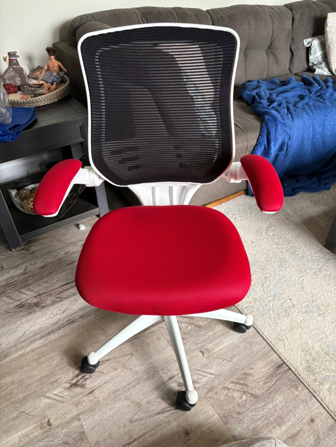 Red Ergonomic Office Chair with Mesh Back