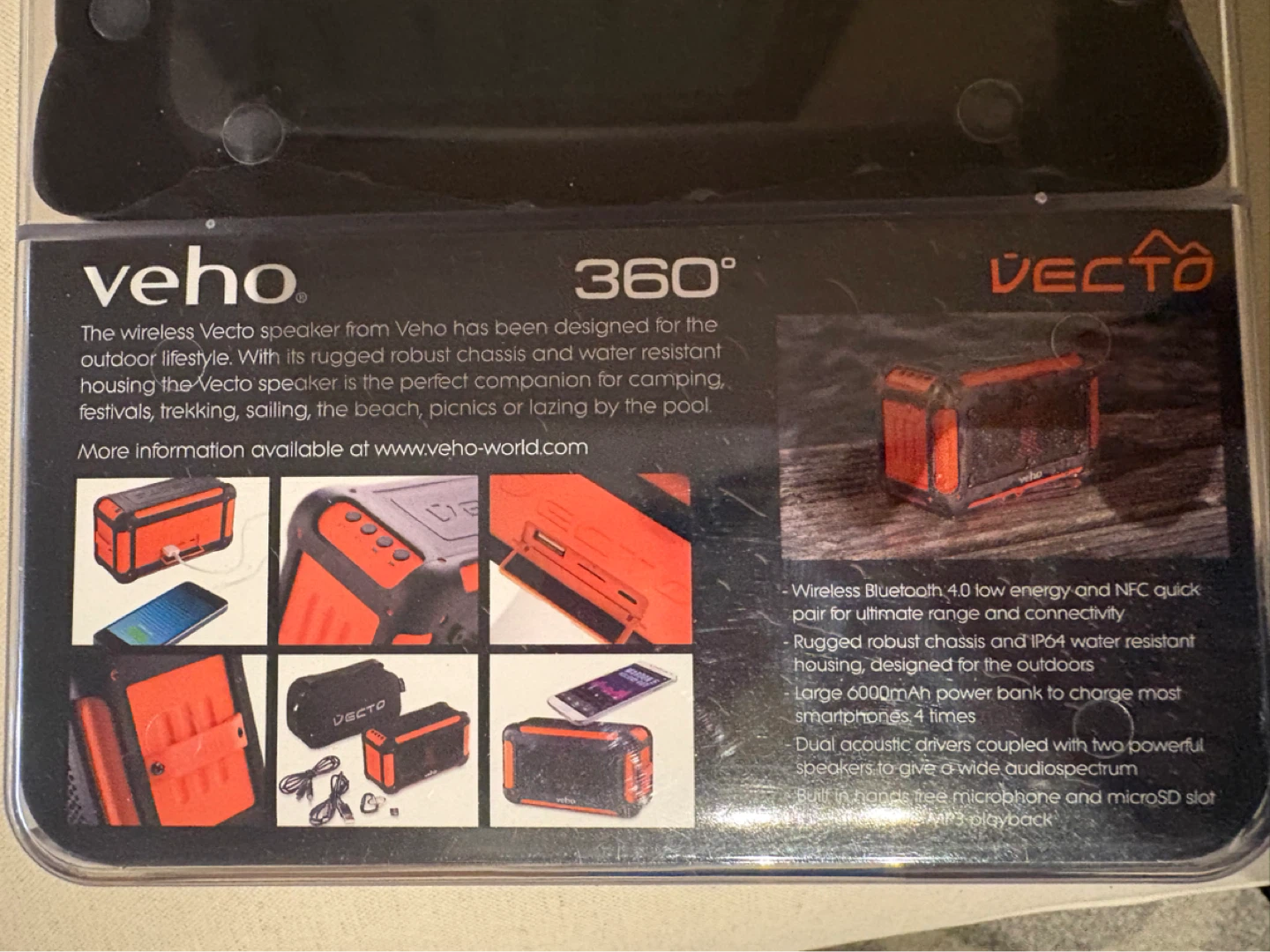 Veho Vecto Water Resistant Wireless Speaker with Charger - photo 2