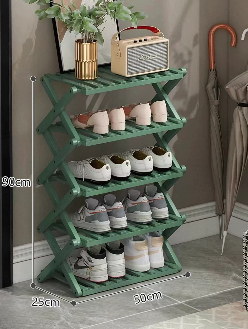 [LAST CHANCE - 4 DAYS LEFT] 5-Tier Foldable Wooden Shoe Rack