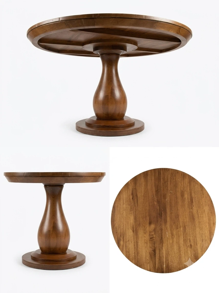 4’x4’ Round Pedestal Dining Table solid wood