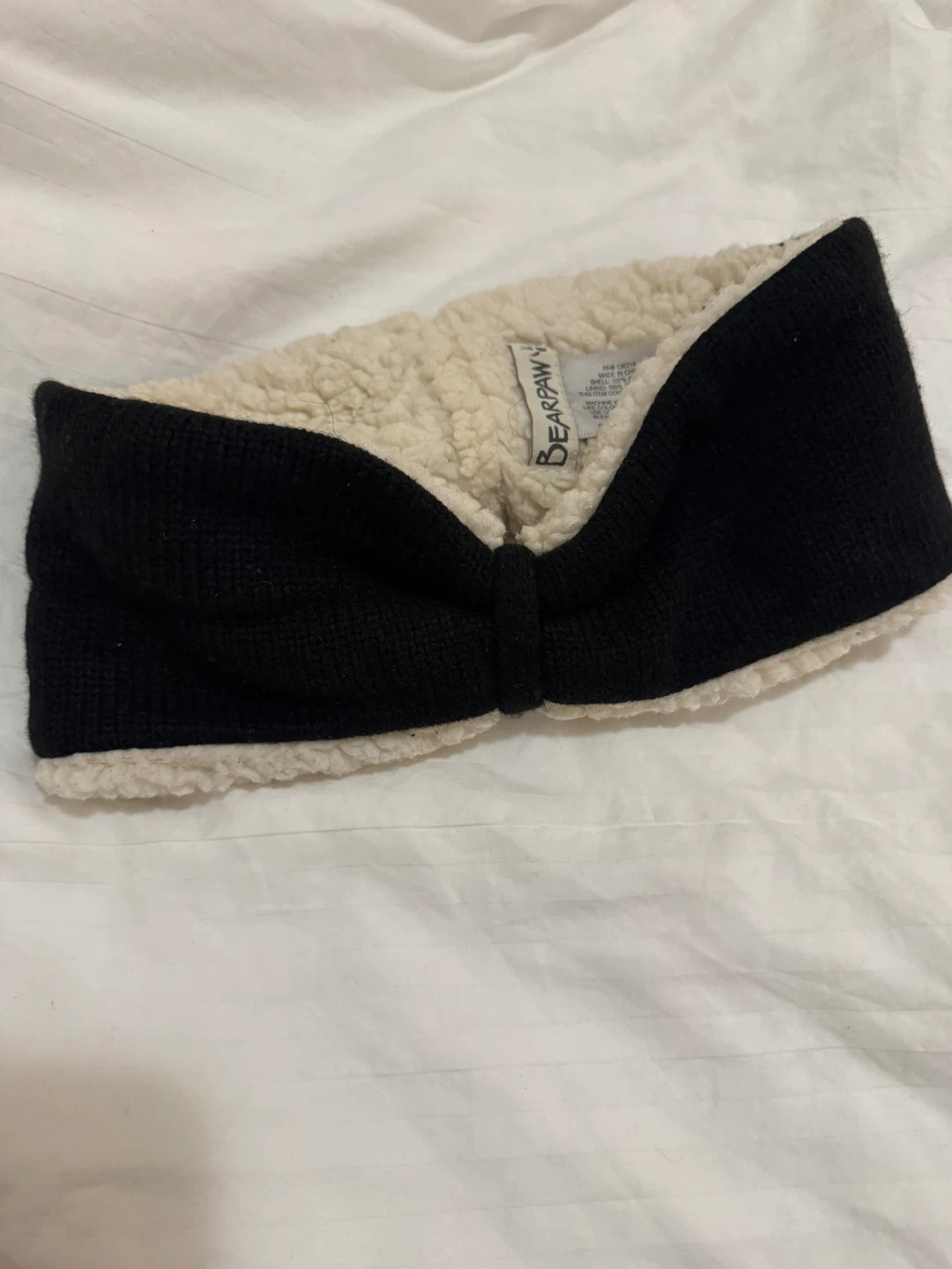 Bearpaw Black & Cream Fleece Lined Headband