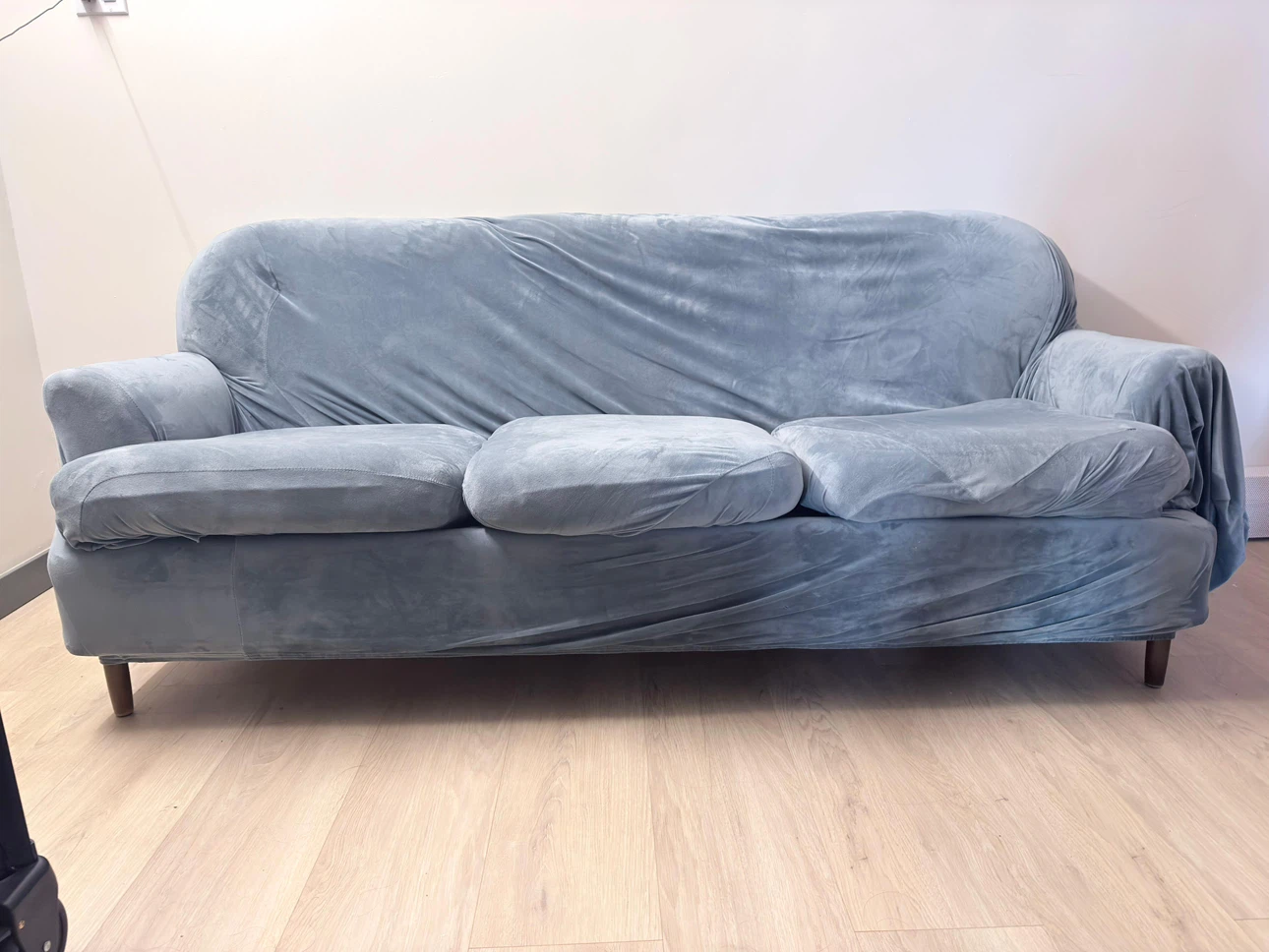 Sofa with Light Blue Cover
