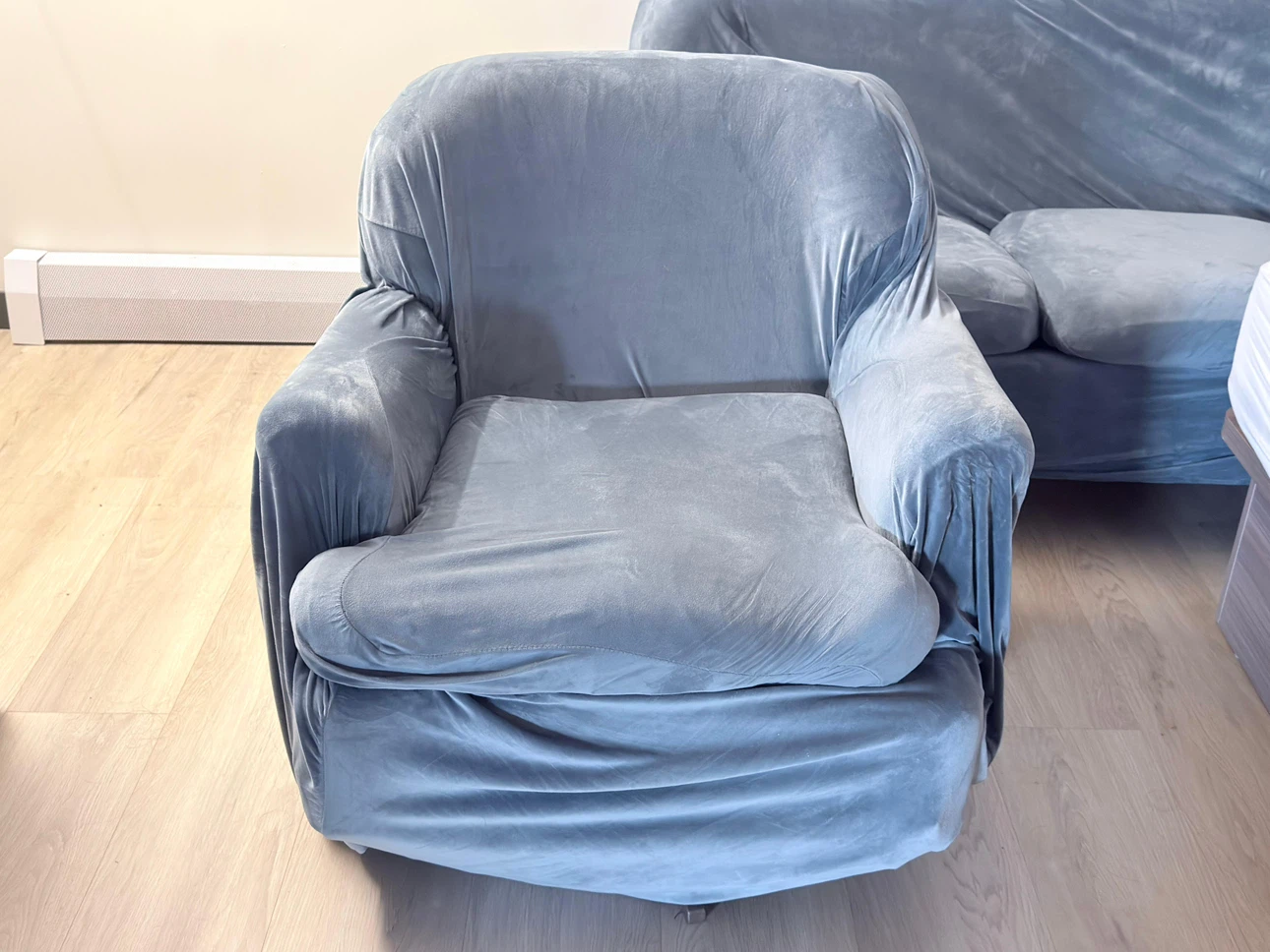 Sofa with Light Blue Cover - photo 4