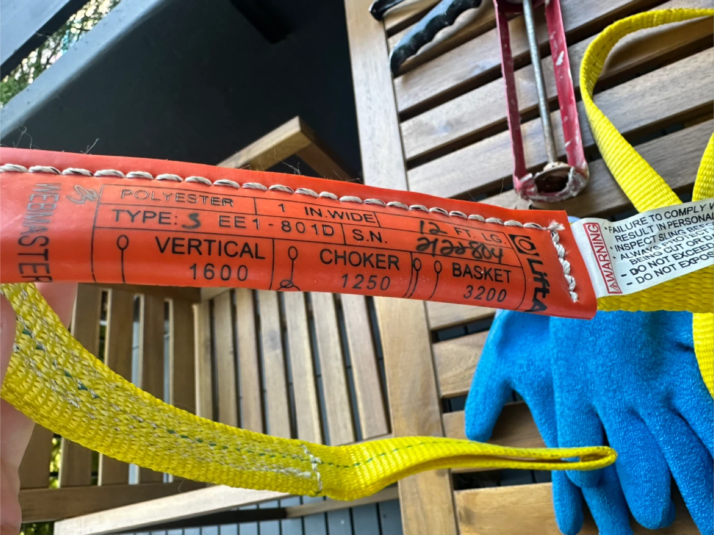 Caulking Gun, Lifting Sling, and Gander Brand Work Gloves - photo 4