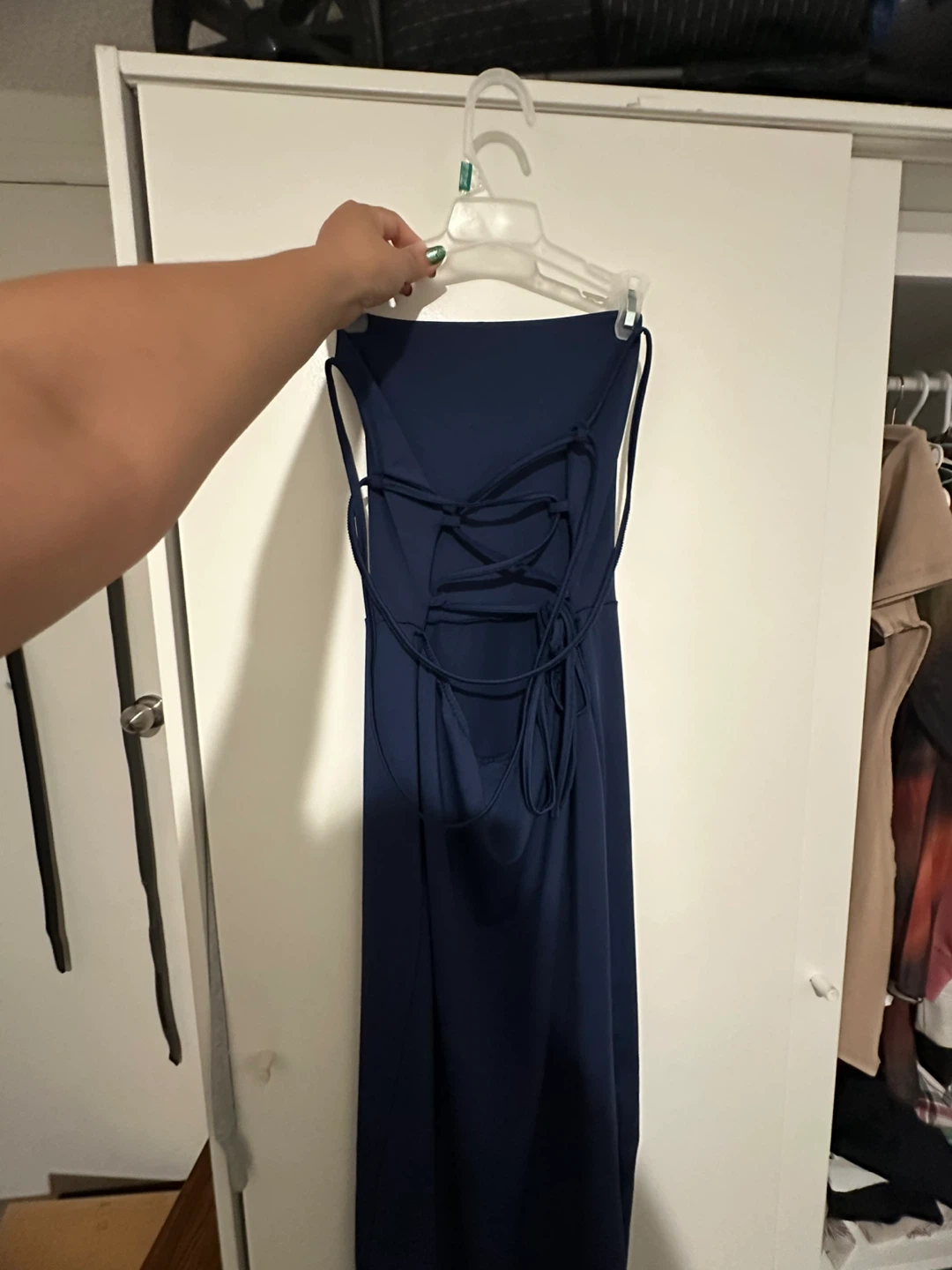 Brand new Navy Blue Maxi Dress with Lace-Up Back - photo 2