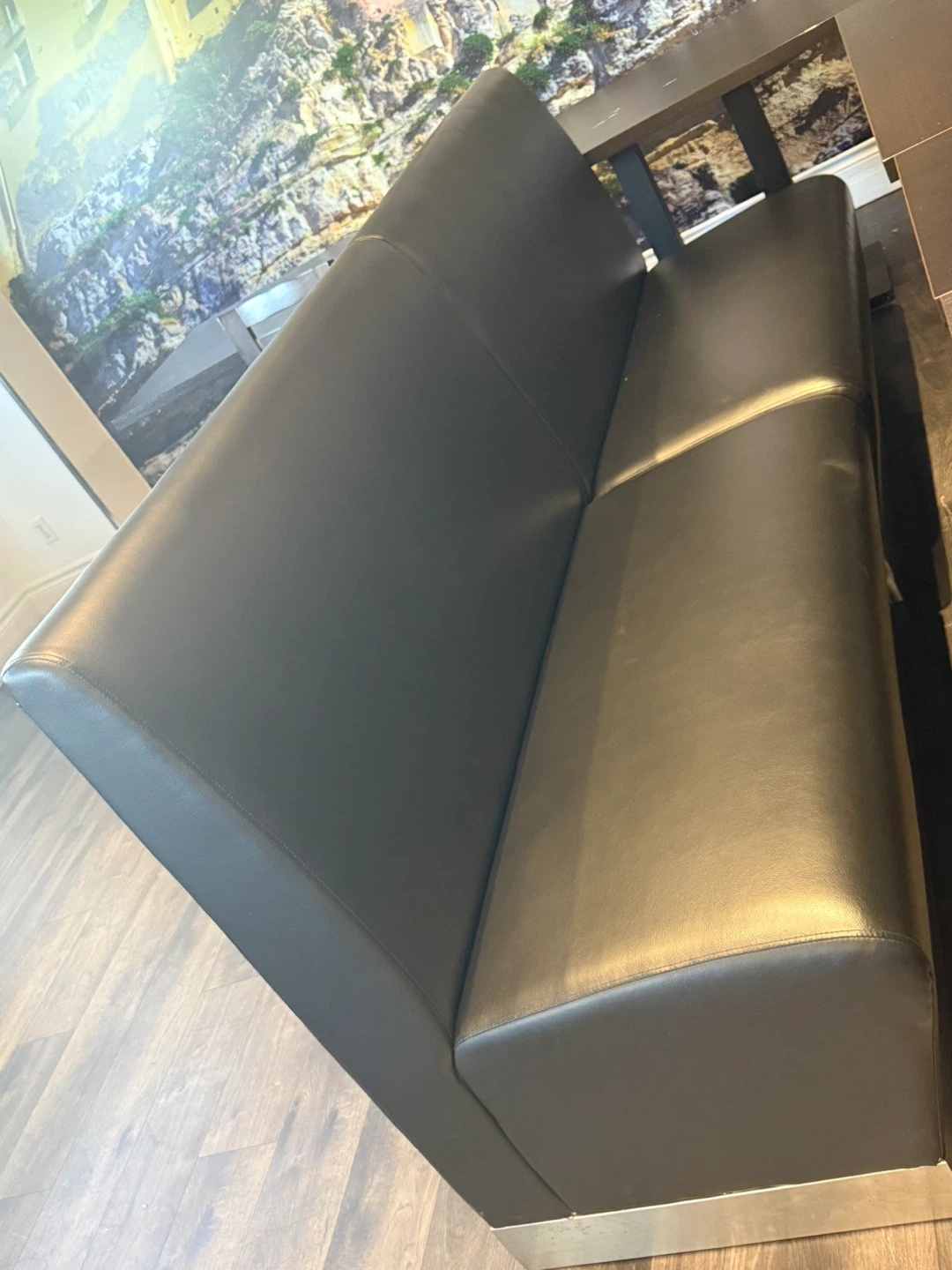 2 Black Faux Leather Booth Seatings