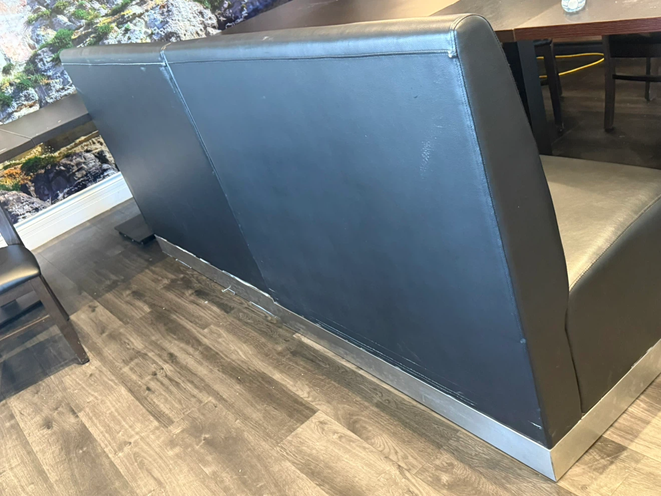 2 Black Faux Leather Booth Seatings - photo 2