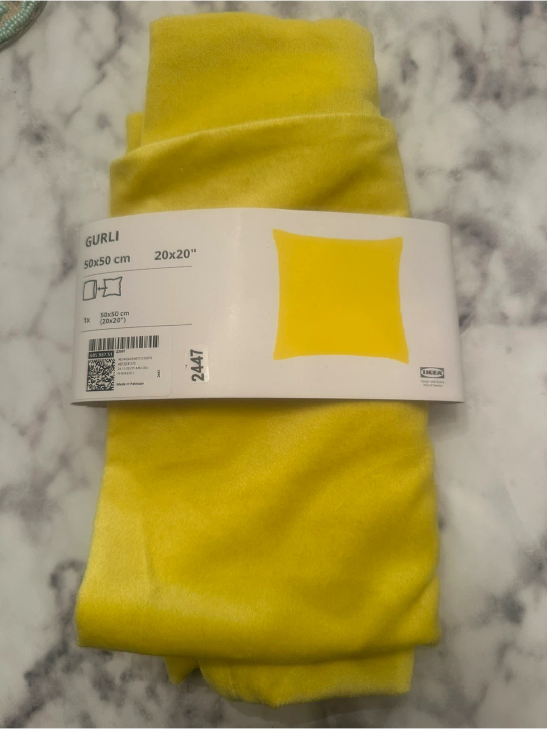 IKEA GURLI Pillow Cover 50x50 cm Yellow