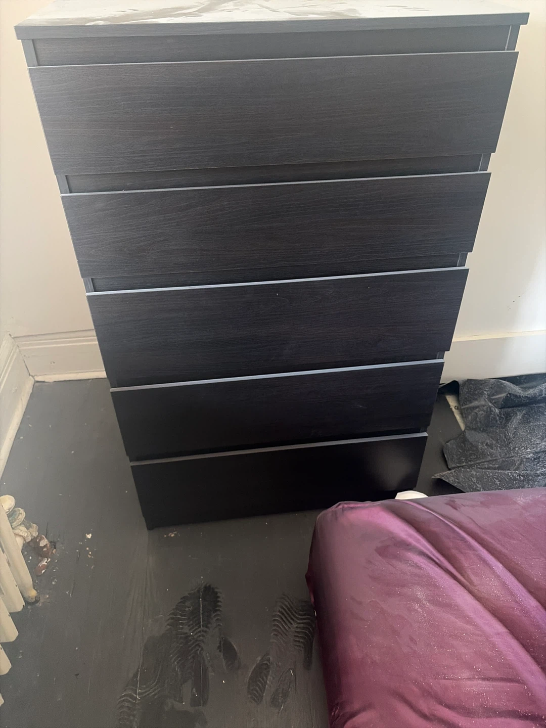 Black Dresser with 6 Drawers