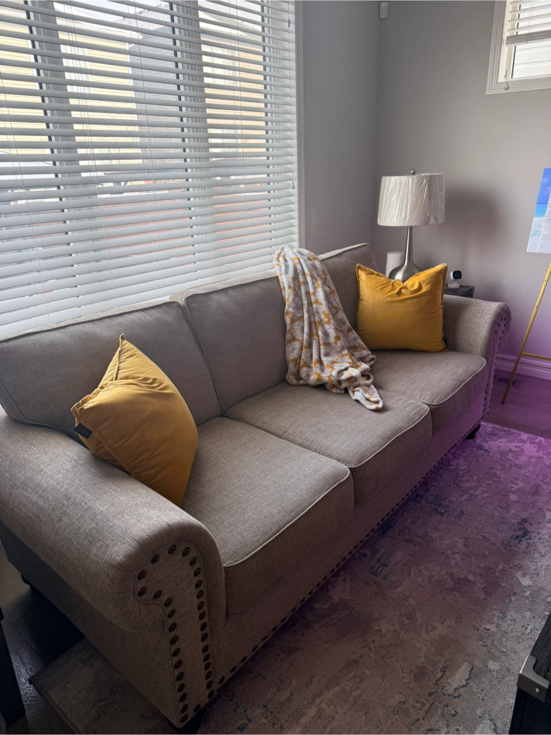 Light Biege Loveseat Sofa - photo 2
