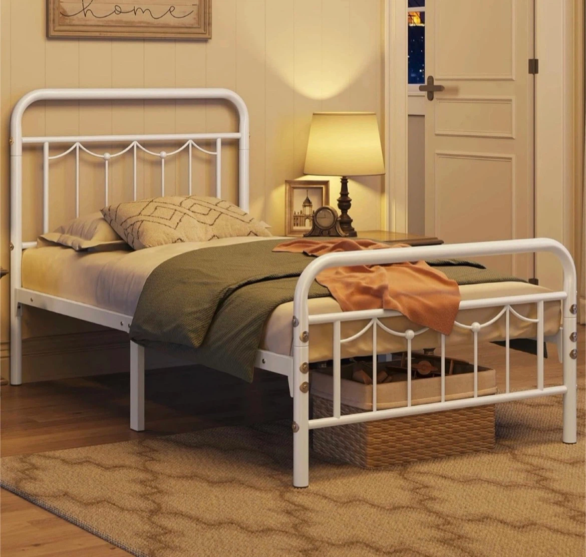Twin bedframe and mattresses