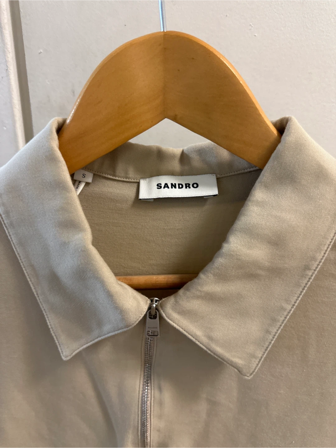 Sandro Beige Zip Polo Shirt - photo 3