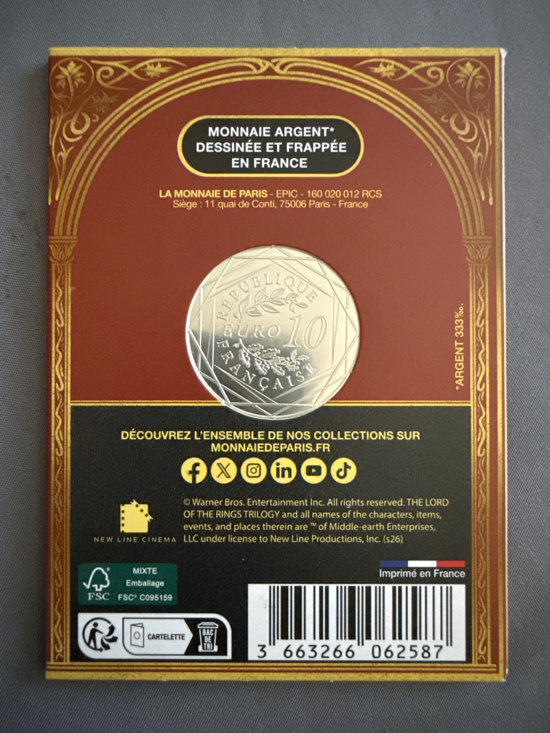 Monnaie de Paris Lord of the Rings Coin - photo 2
