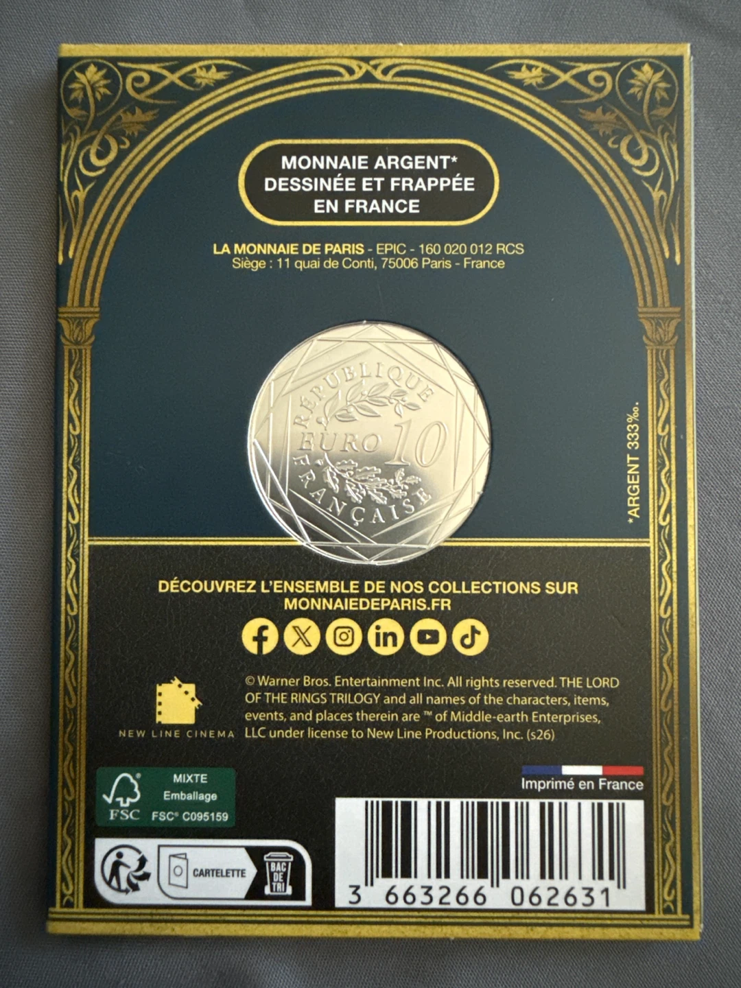 Monnaie de Paris Silver Coin - Lord of the Rings - photo 2
