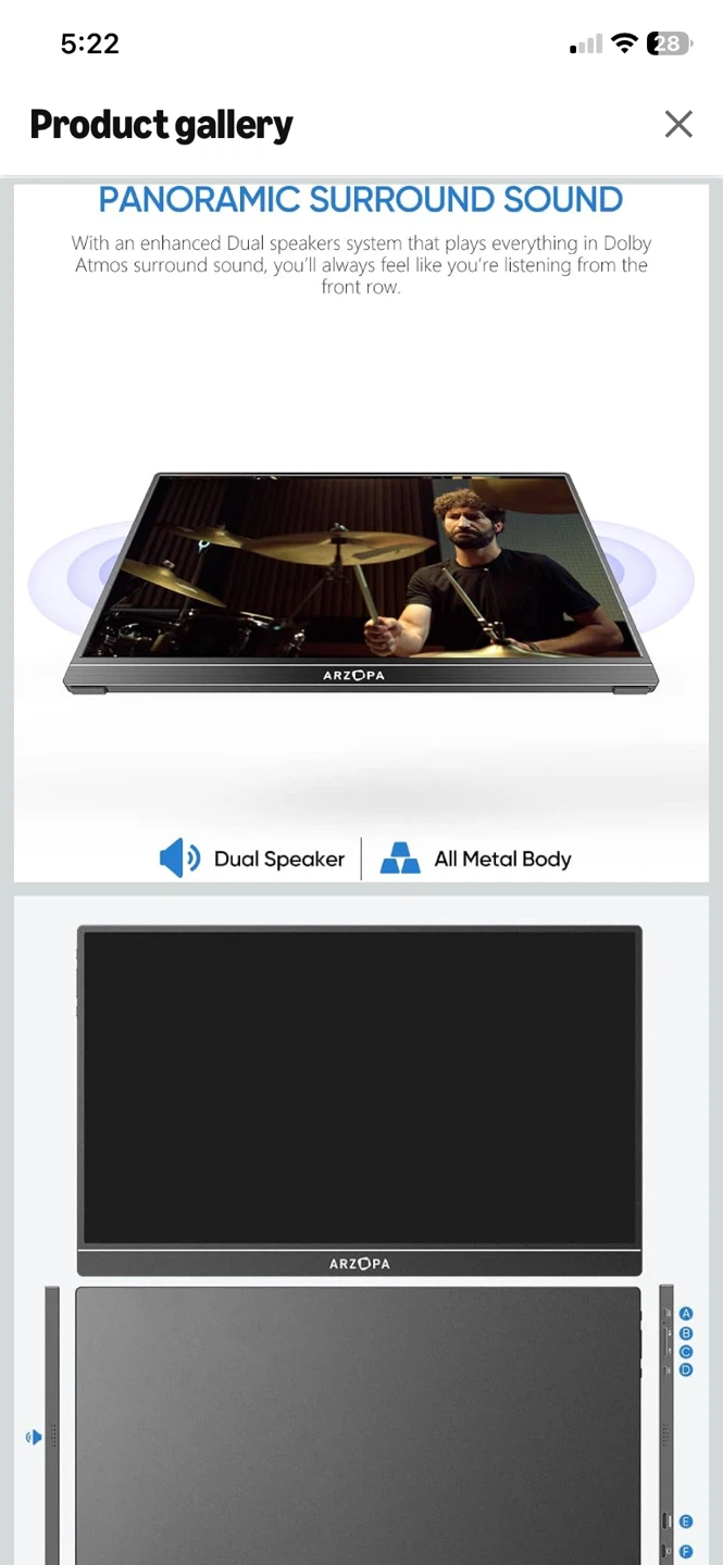 ARZOPA 15.6" FHD 1080P Portable Monitor - photo 4