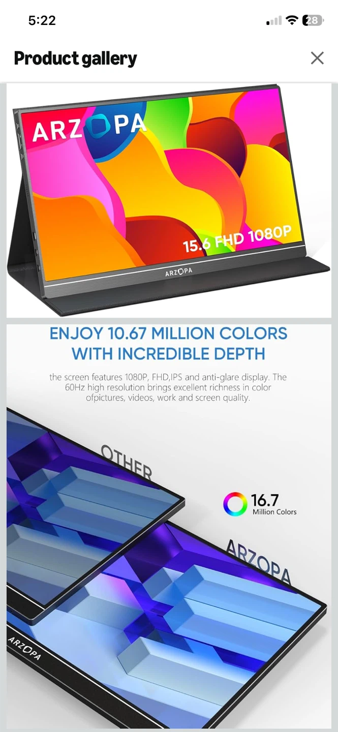 ARZOPA 15.6" FHD 1080P Portable Monitor - photo 5