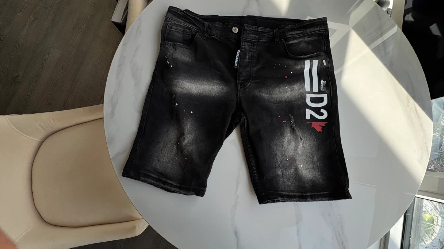 DSQUARED2 Black Denim Shorts – Size 54