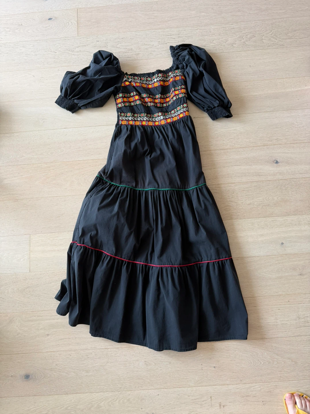 Black Embroidered Maxi Dress