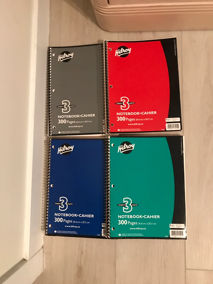 4 Hilroy 3 Subject Notebooks