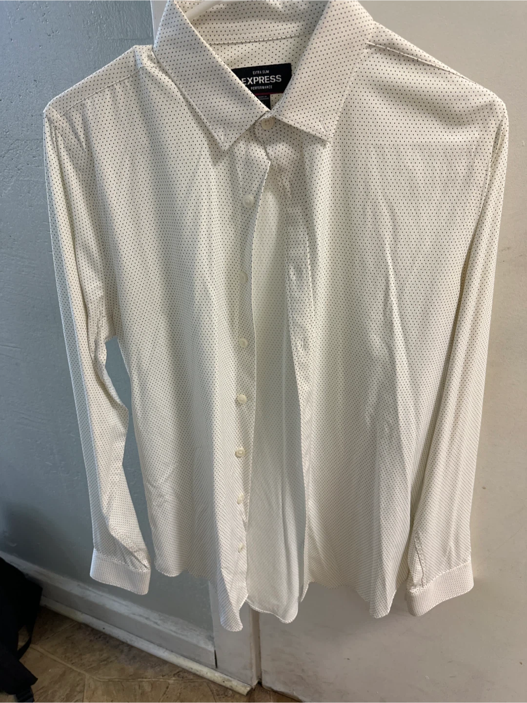 Express Men's Extra Slim Performance Dot Dress Shirt