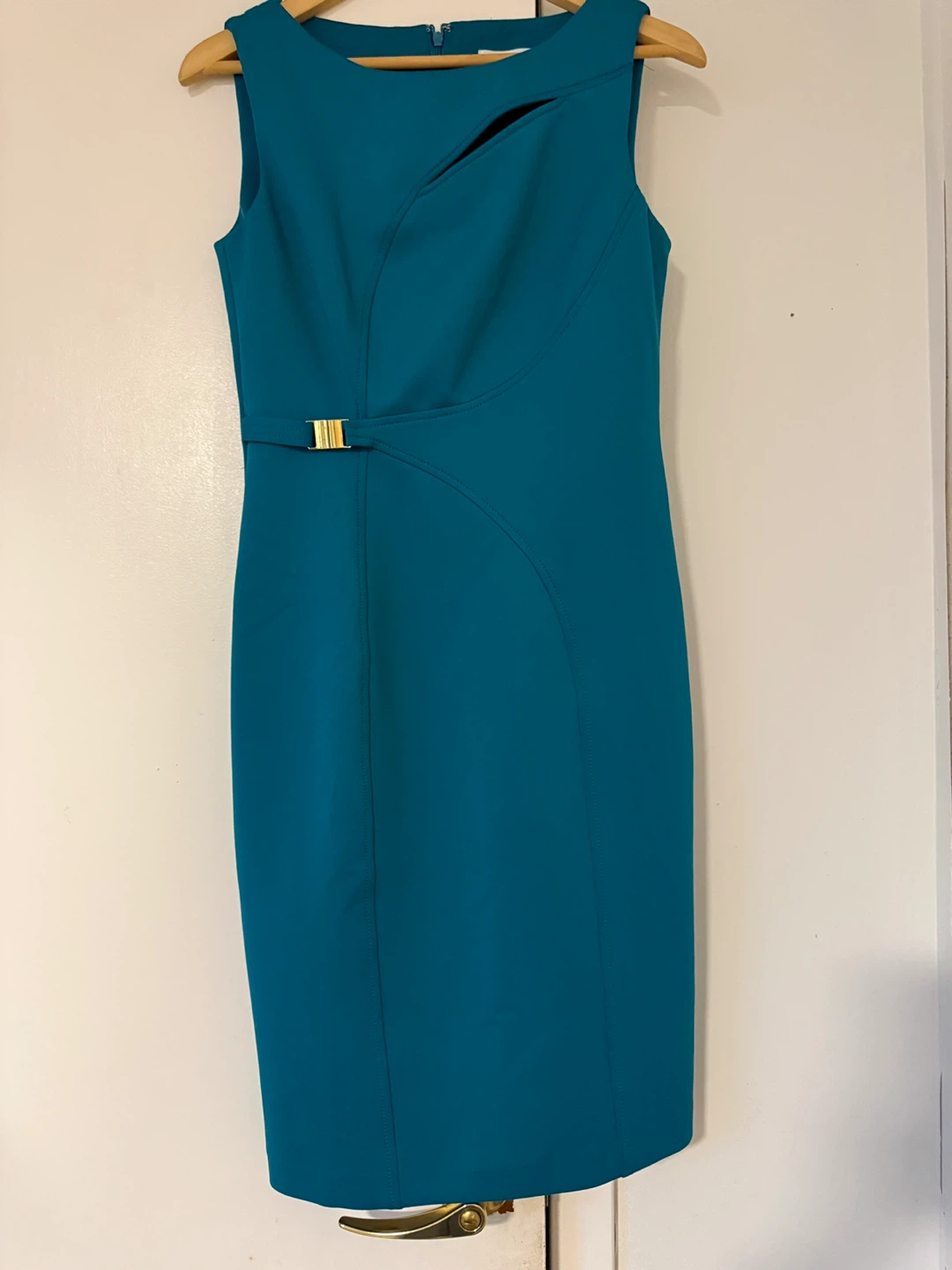 Calvin Klein Teal Dress with Gold Buckle - photo 2