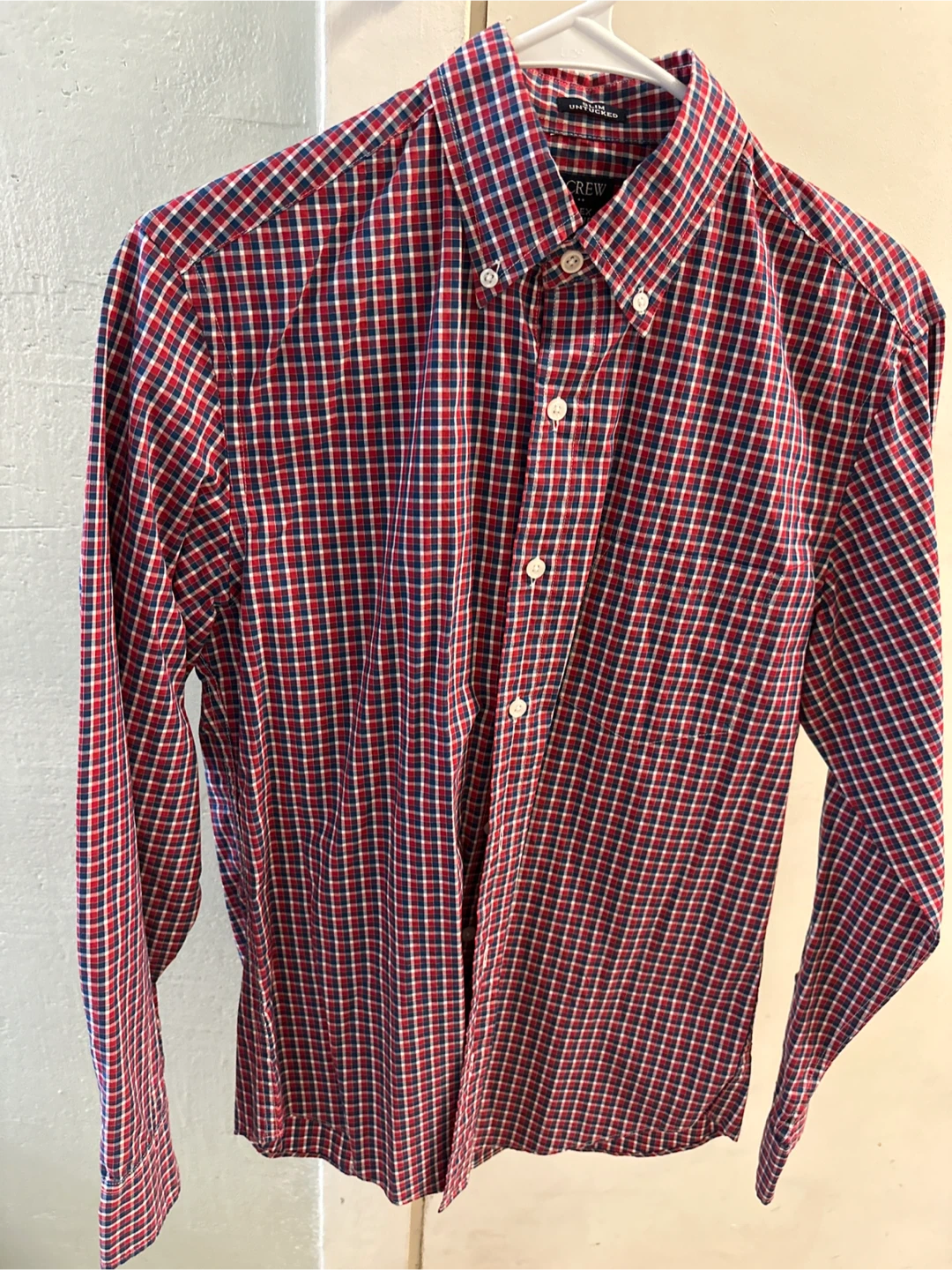J. Crew Slim Fit Red Plaid Button-Down Shirt