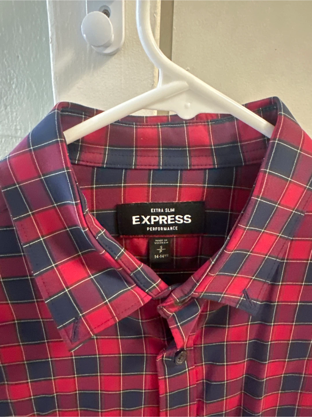 Express Performance Extra Slim Fit Plaid Button-Up Shirt - photo 2