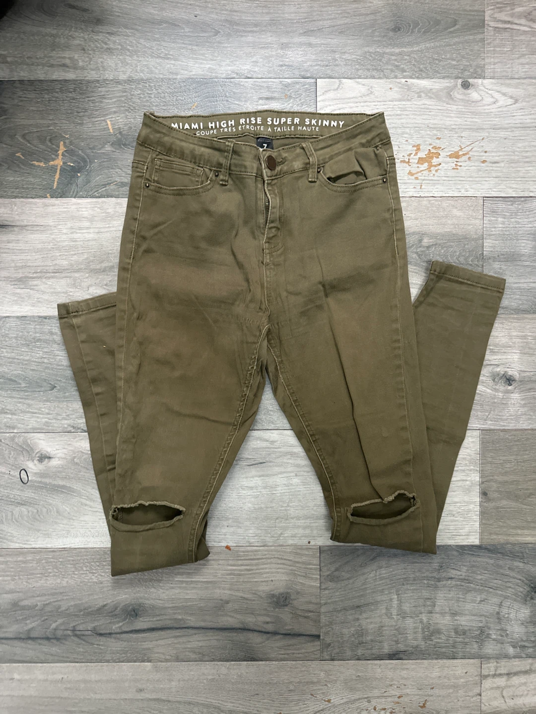 Forever 21 Miami High Rise Super Skinny Jeans Size 7 Olive Green