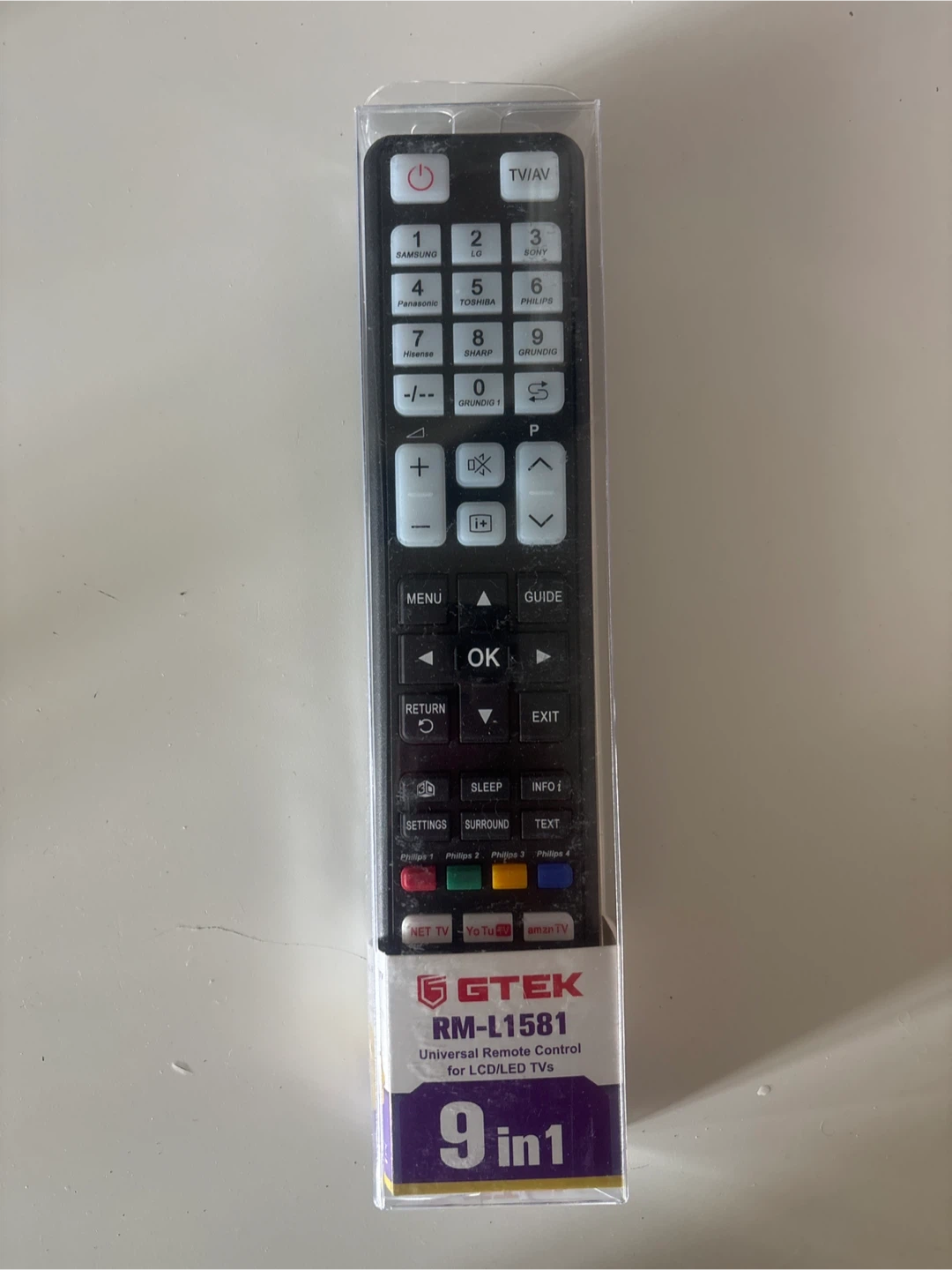 GTEK RM-L1581 Universal Remote Control 9 in 1
