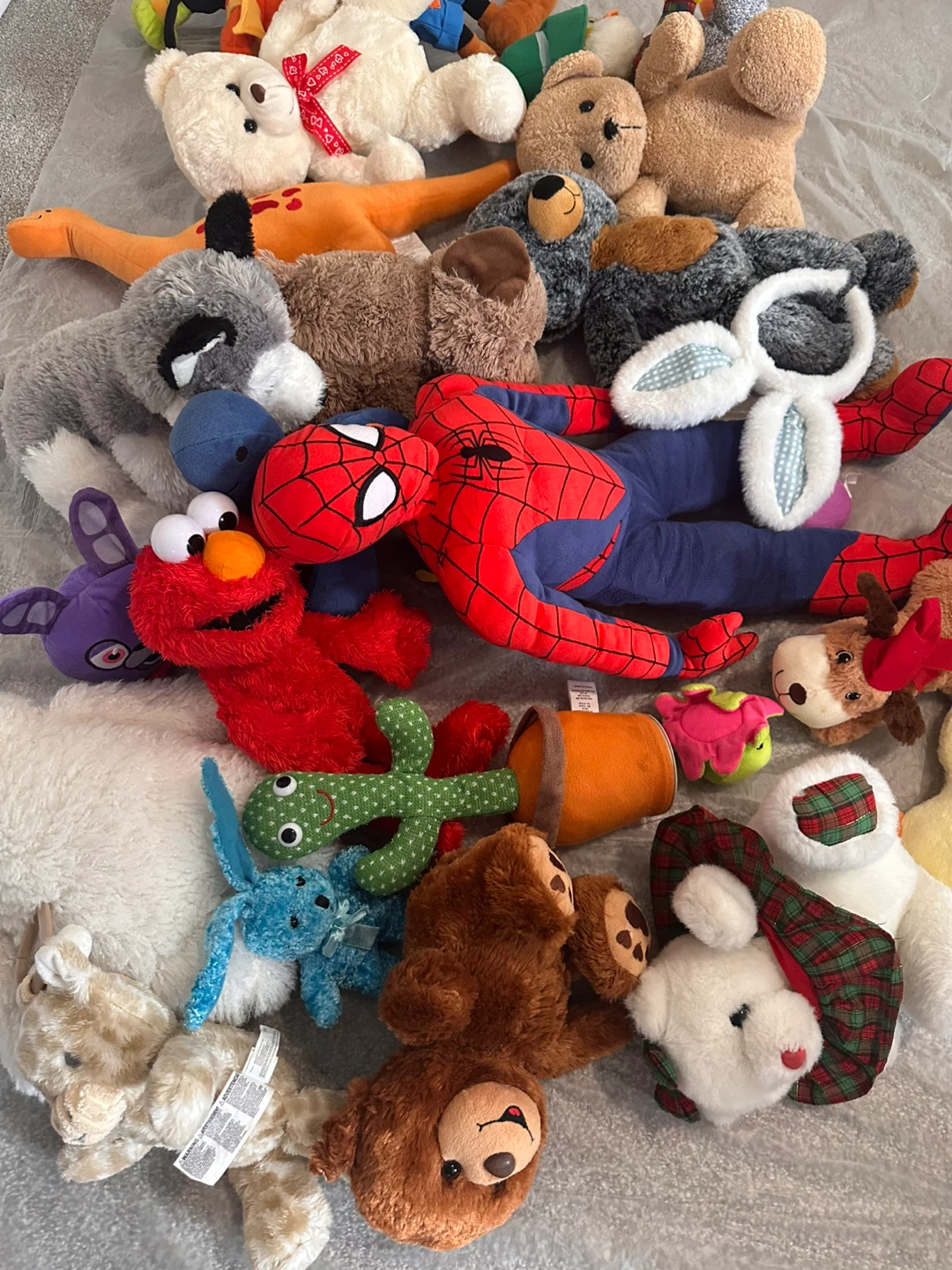 Assorted Plush Toys - Spiderman, Elmo, Bears & More!