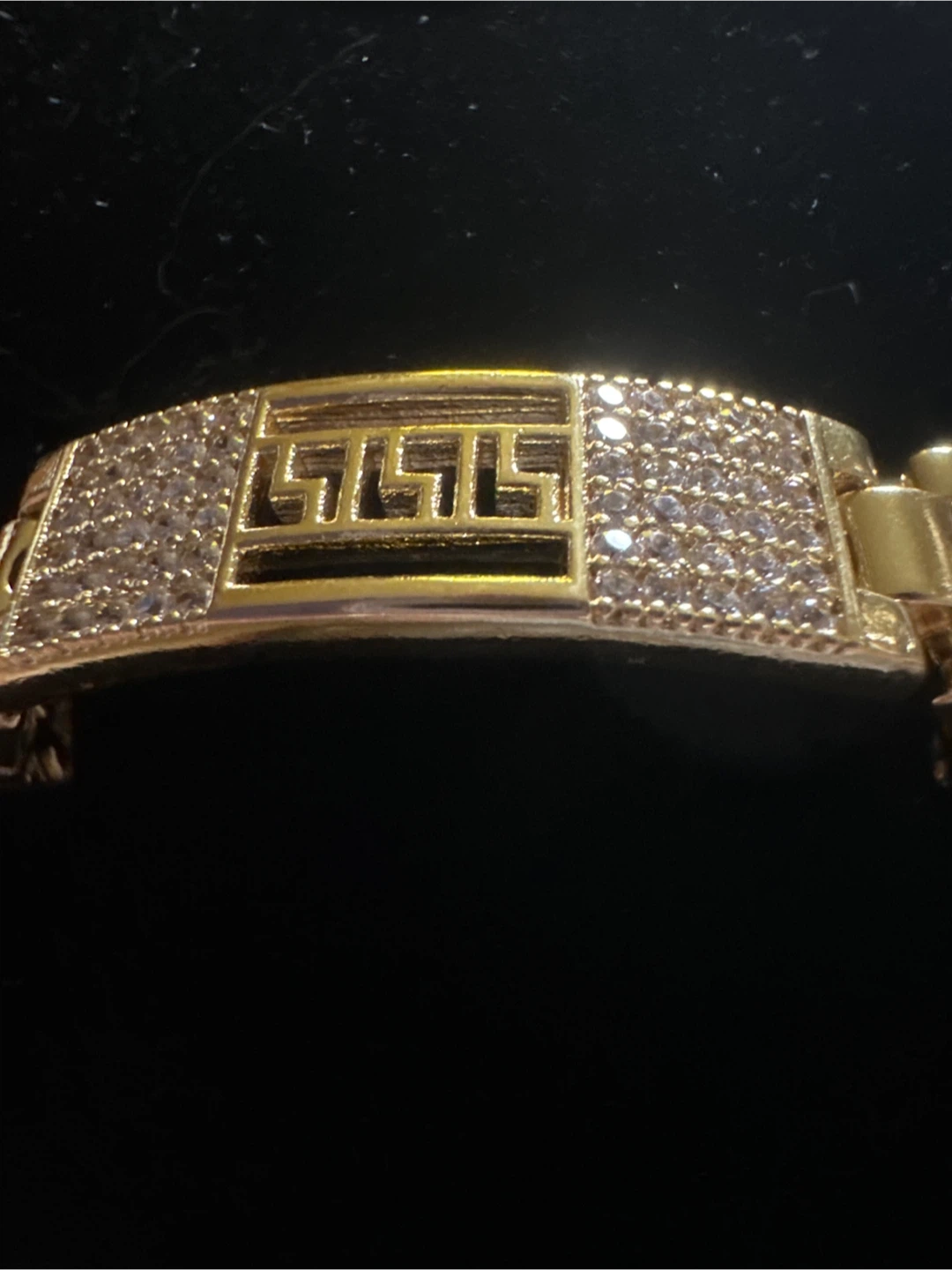 14k Gold laminated Chain Bracelet with Crystals - photo 2