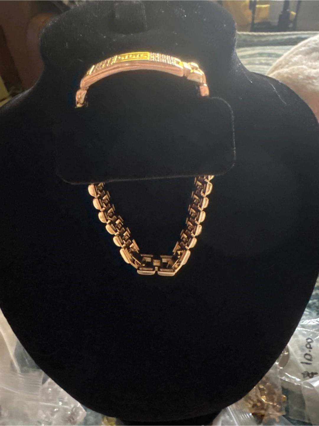 14k Gold laminated Chain Bracelet with Crystals
