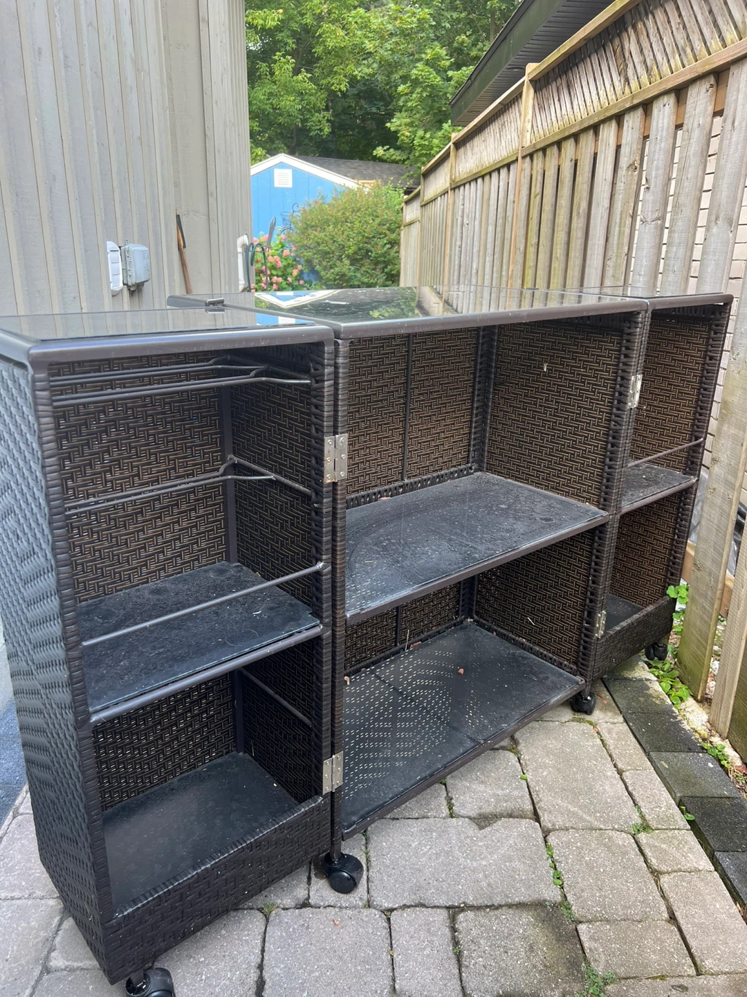 Outdoor Wicker Bar with Wheels - photo 2