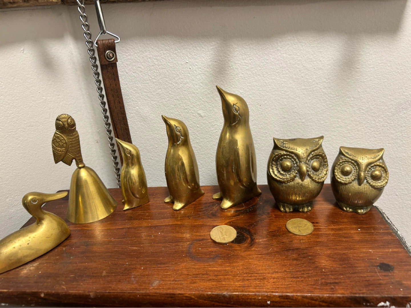 Vintage Brass Animal Figurines and Bell - photo 3