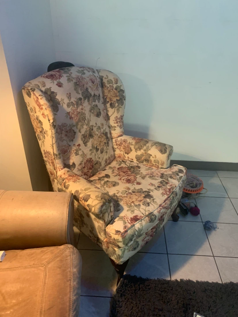 Floral Wingback Armchair