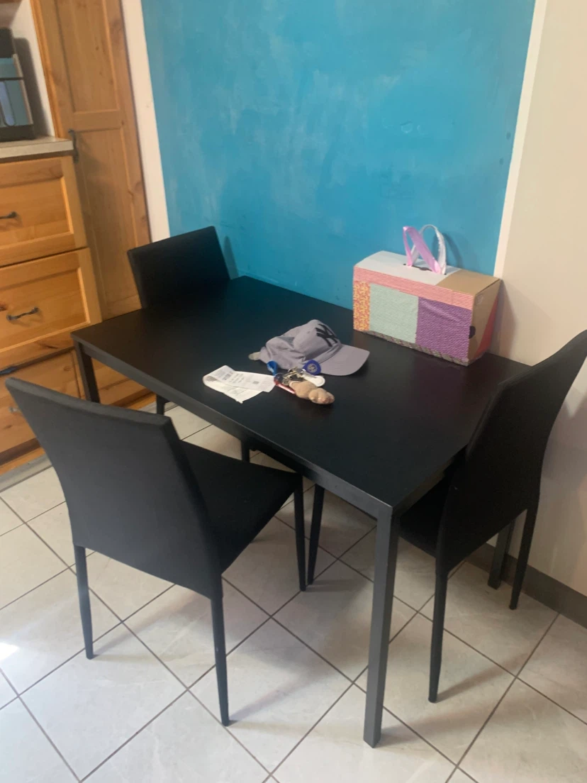 Black Dining Table with  6 Chairs