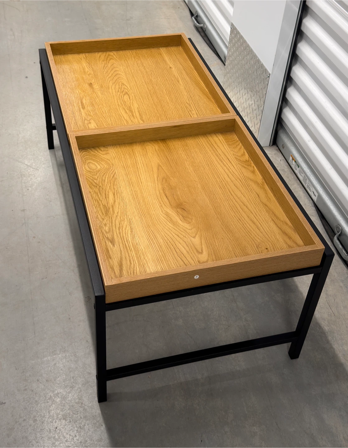 Modern Coffee Table with Sliding Storage Trays - photo 5