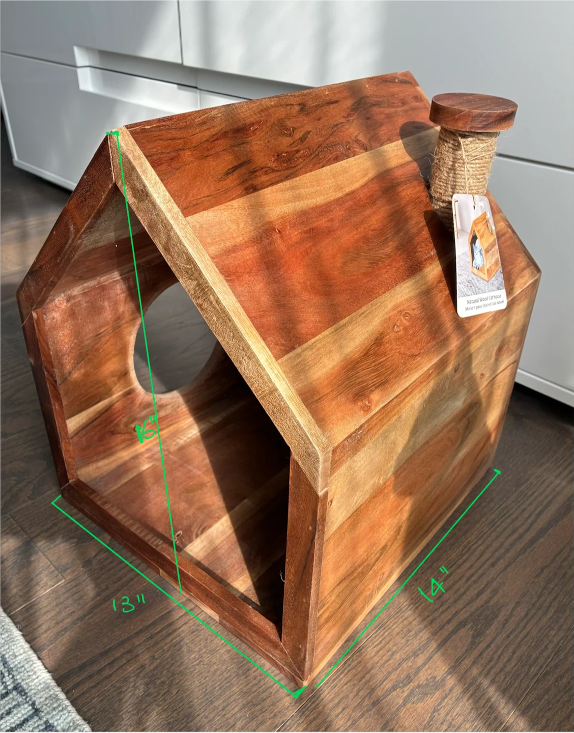 Natural Wood Cat House