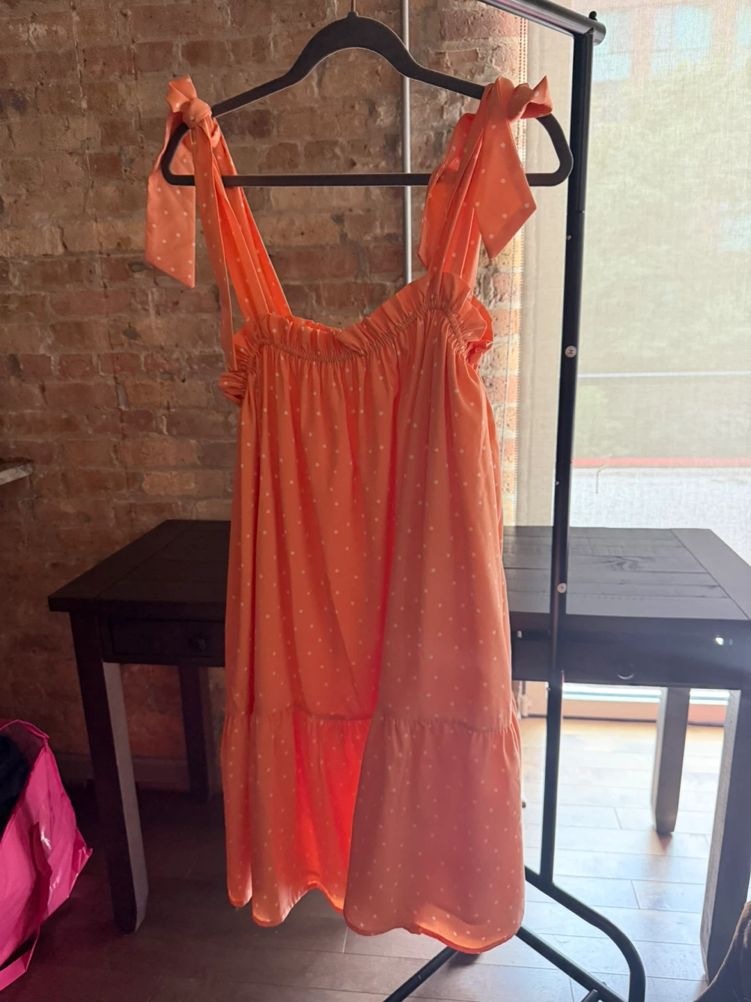 Before You Collection Orange Polka Dot Dress