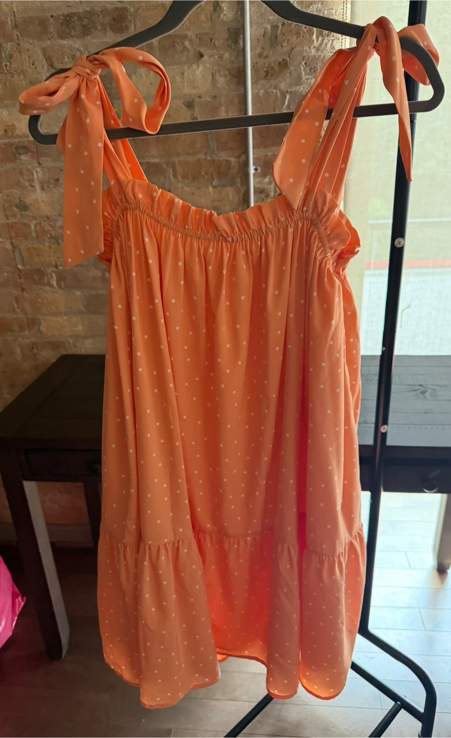 Before You Collection Orange Polka Dot Dress - photo 2