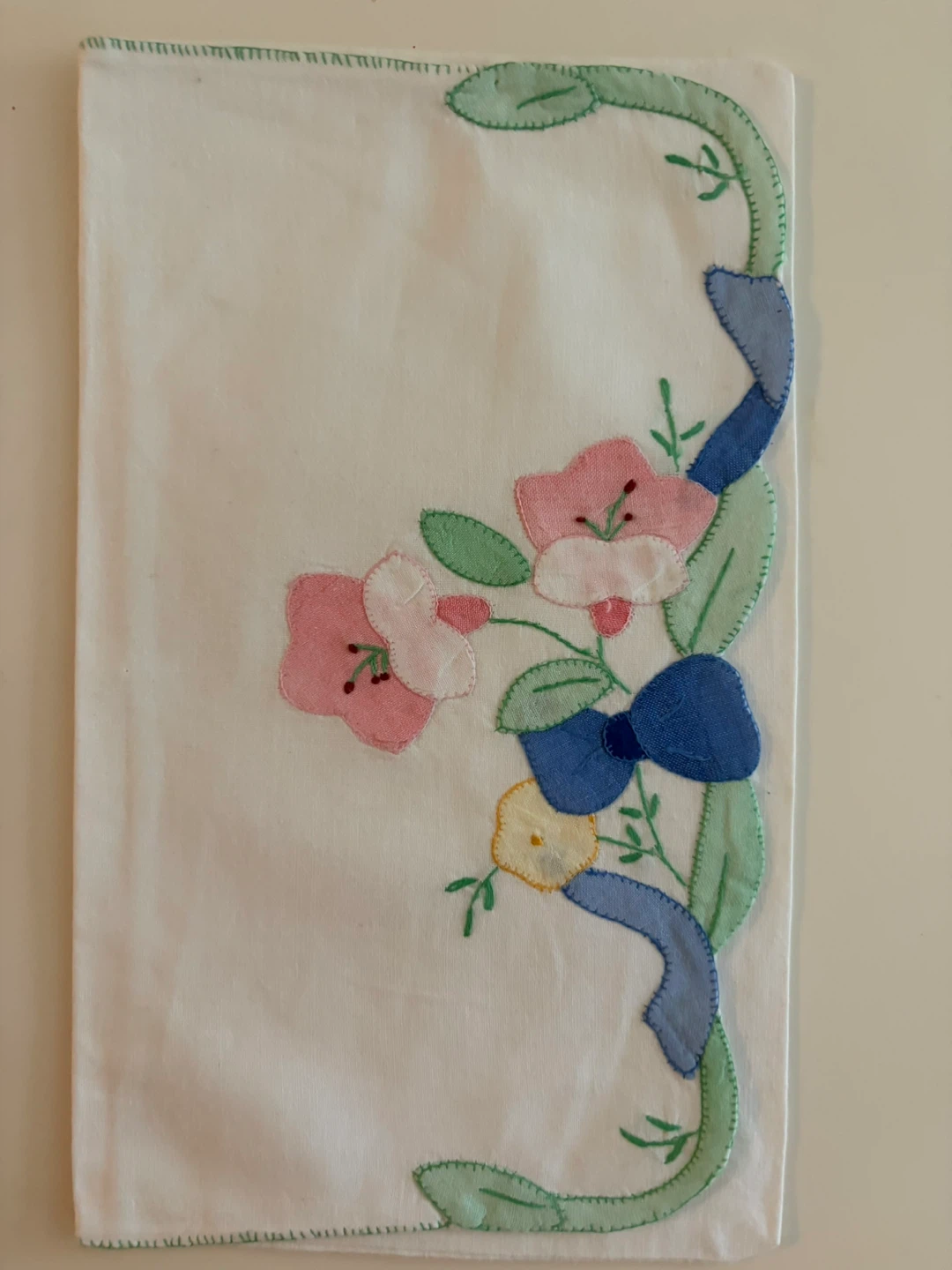 Set of 4 Vintage Embroidered Envelope style  Linen Napkins - photo 5