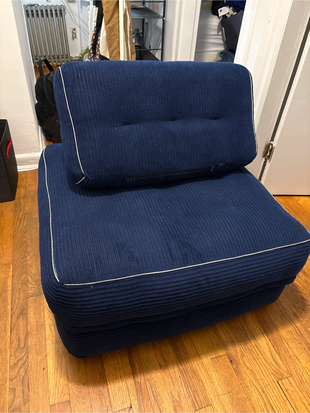 Navy Blue Corduroy Armchair
