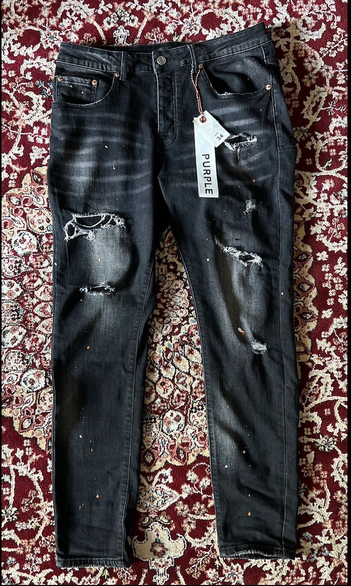 Purple Brand Black Distressed Jeans Size 34