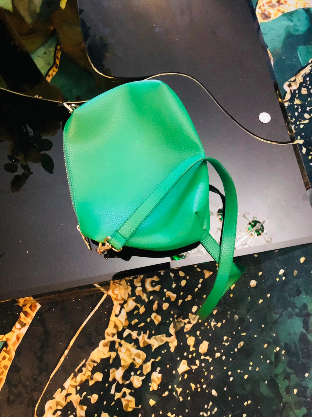 Yves Saint Laurent Green Leather Shoulder Bag