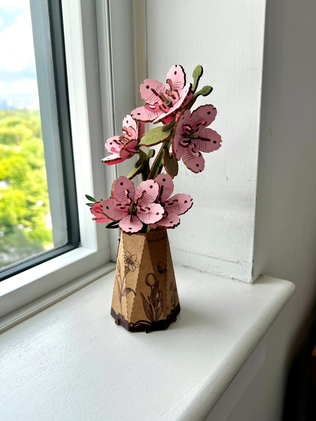 Wooden Sakura Blossom Vase 🌸 Assembled Model