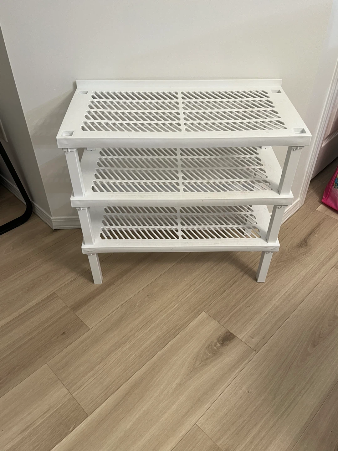 White 3-Tier Plastic Shoe Rack