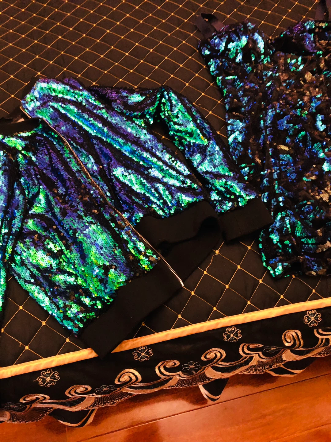 Sparkly Sequin Bomber Jacket and party dress - photo 2